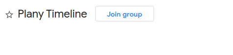 Plany Timeline Google Group page with the Join group button